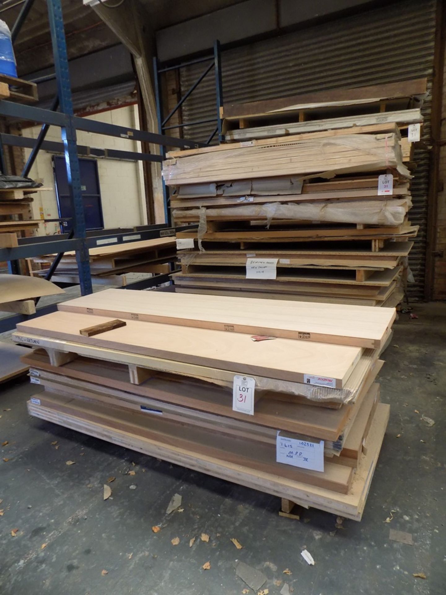 3 stacks of doors and door blanks, as lotted