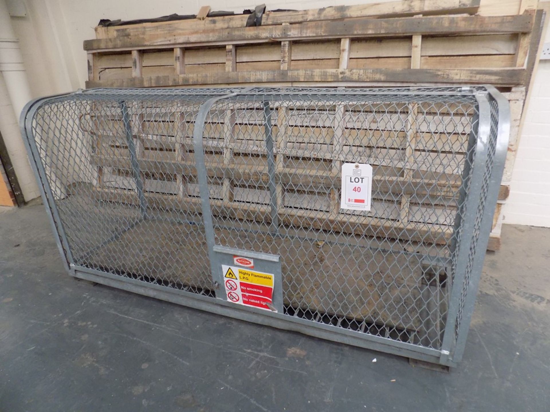 Galvanised steel gas bottle storage cage