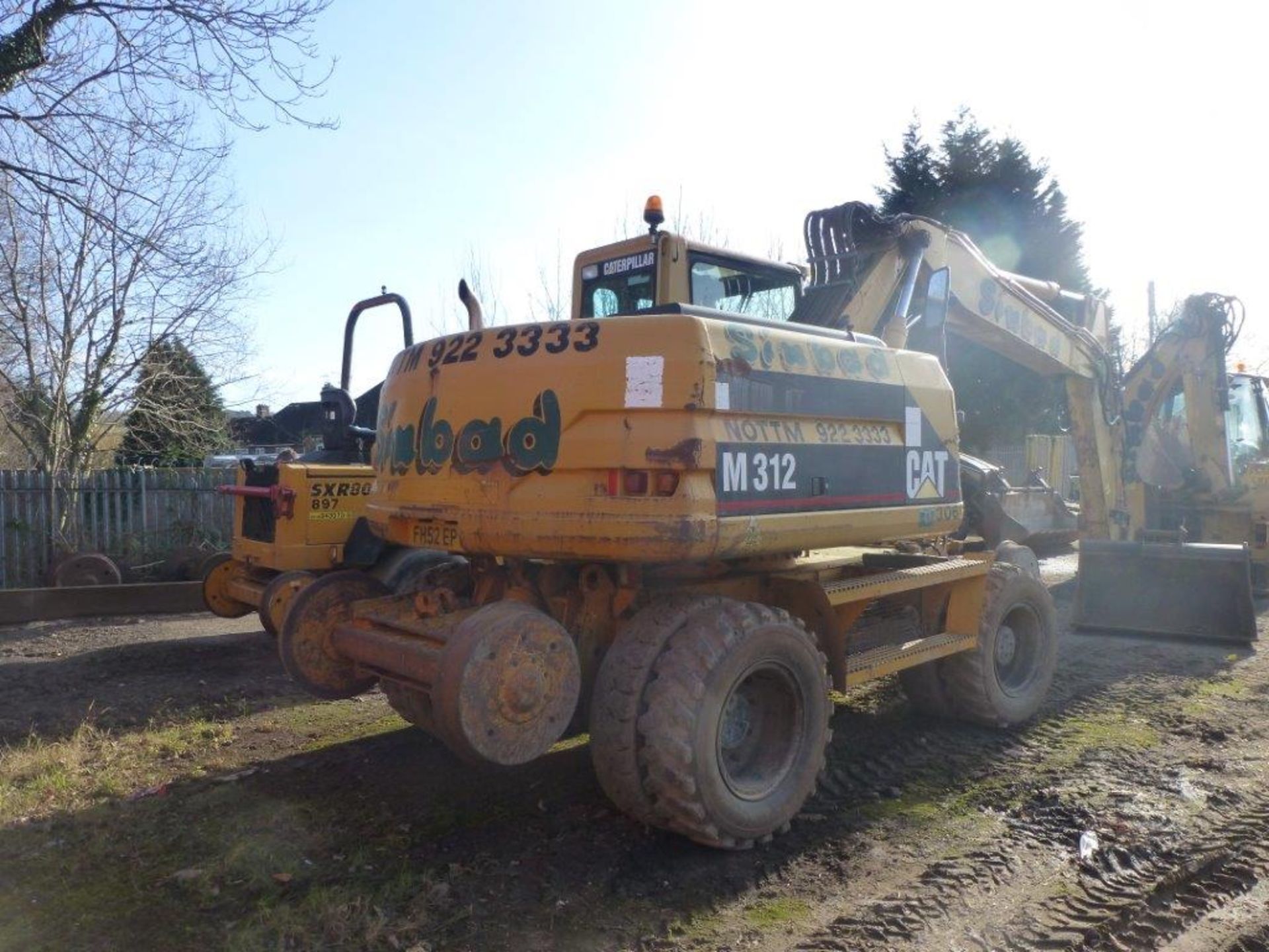 Caterpillar M312 road rail wheeled excavator (2002), indicated hours 6138.8, PIN no. - Image 3 of 8