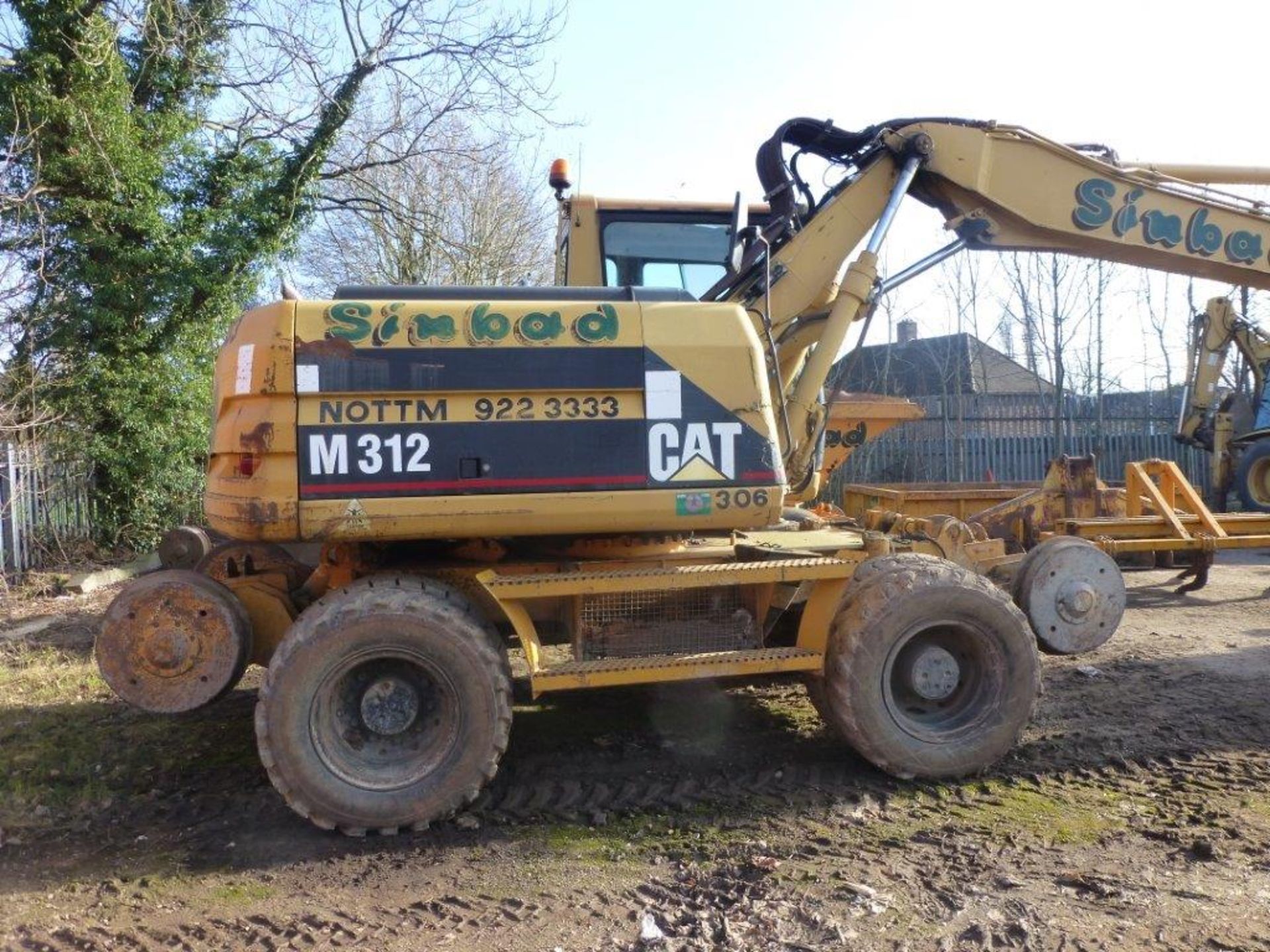 Caterpillar M312 road rail wheeled excavator (2002), indicated hours 6138.8, PIN no. - Image 4 of 8