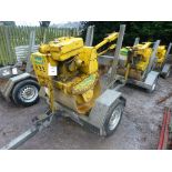 Bedford single drum pedestrian roller with Mr Mobile SDR single axle trailer (2002), Serial no.