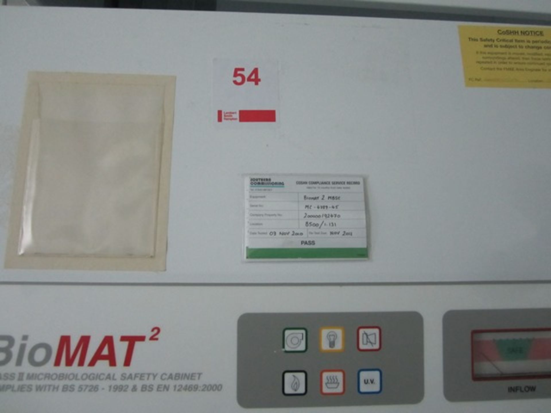 Medical Air Technology Bio-Mat II Microbiological Ducted Safety Cabinet on stand (filters - Image 3 of 3