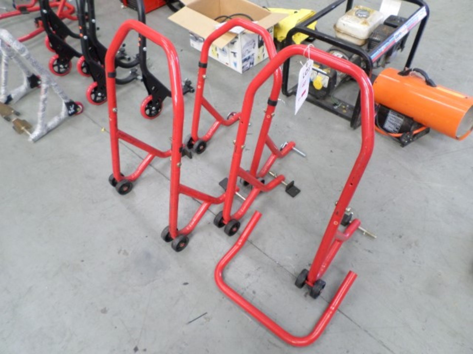 3 steel tube motorcycle paddock stands - Image 2 of 2