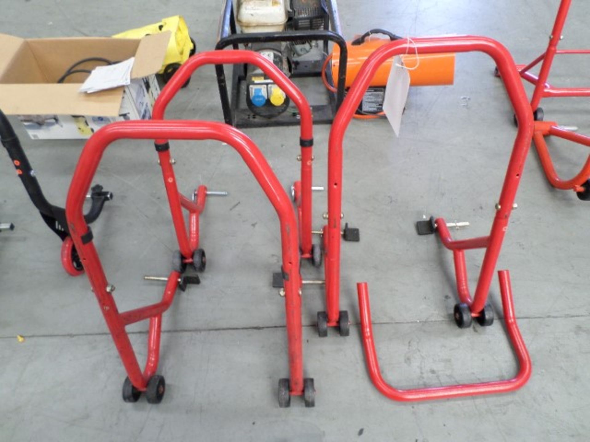 3 steel tube motorcycle paddock stands