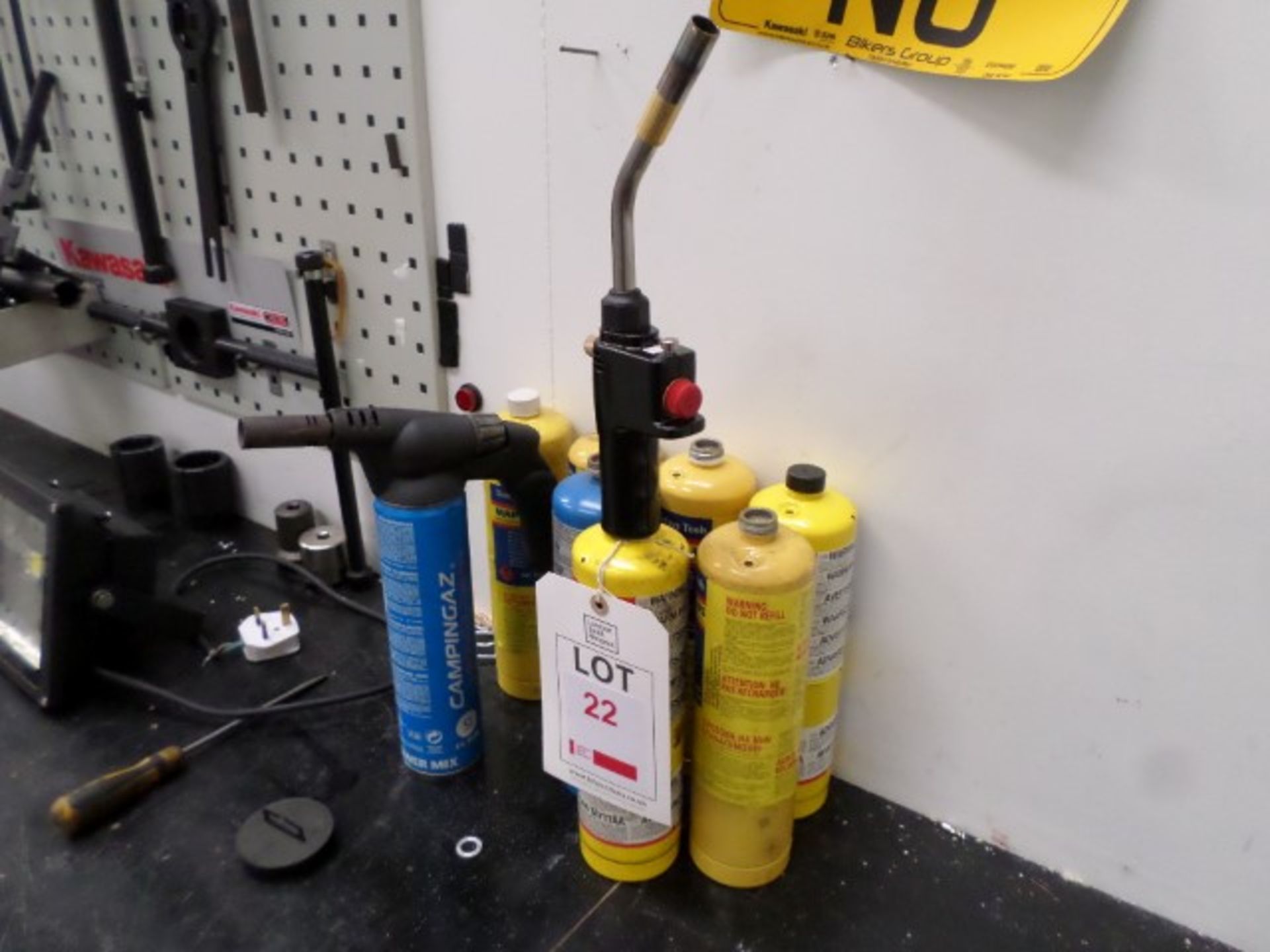 2 Butane/ Propane blow torches and 5 spare gas bottles