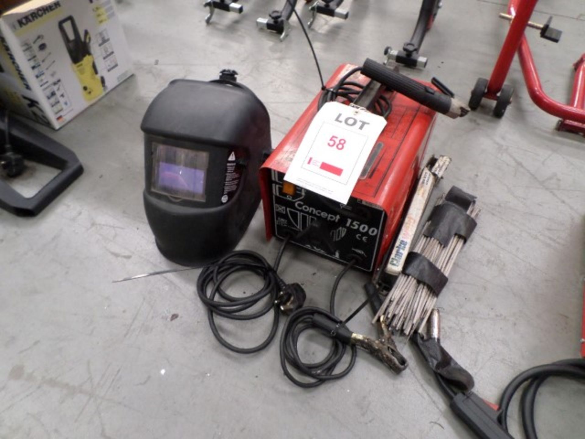 Concept 1500 arc welder with reactive welders mask