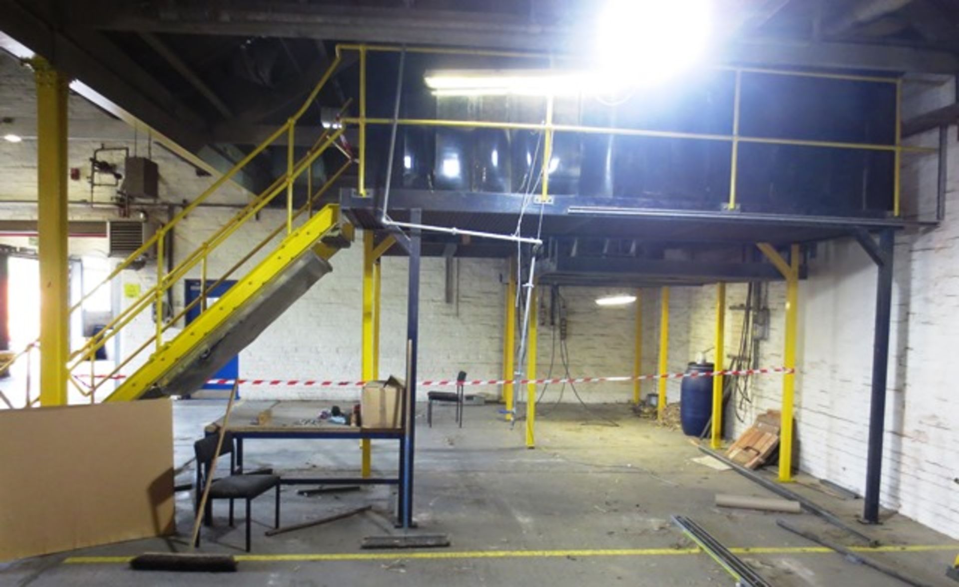 Steel framed three section mezzanine floor with 12 tread Access, Section 1 approx. 2360x2100mm, - Image 3 of 4