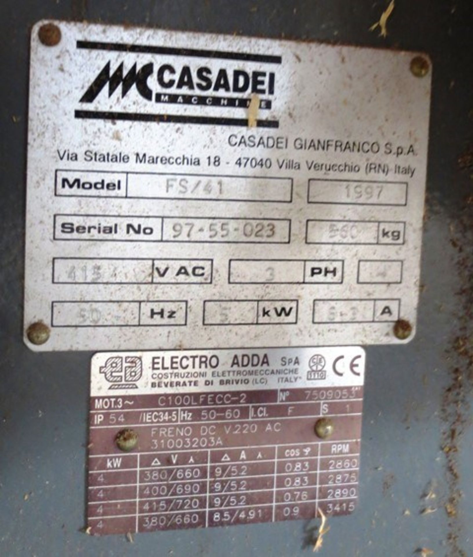 Casedei FS61 planner, 3-phase, s/n: 99 75 023 (1997), Table width 500mm, Table length 2080mm, Max - Image 7 of 7