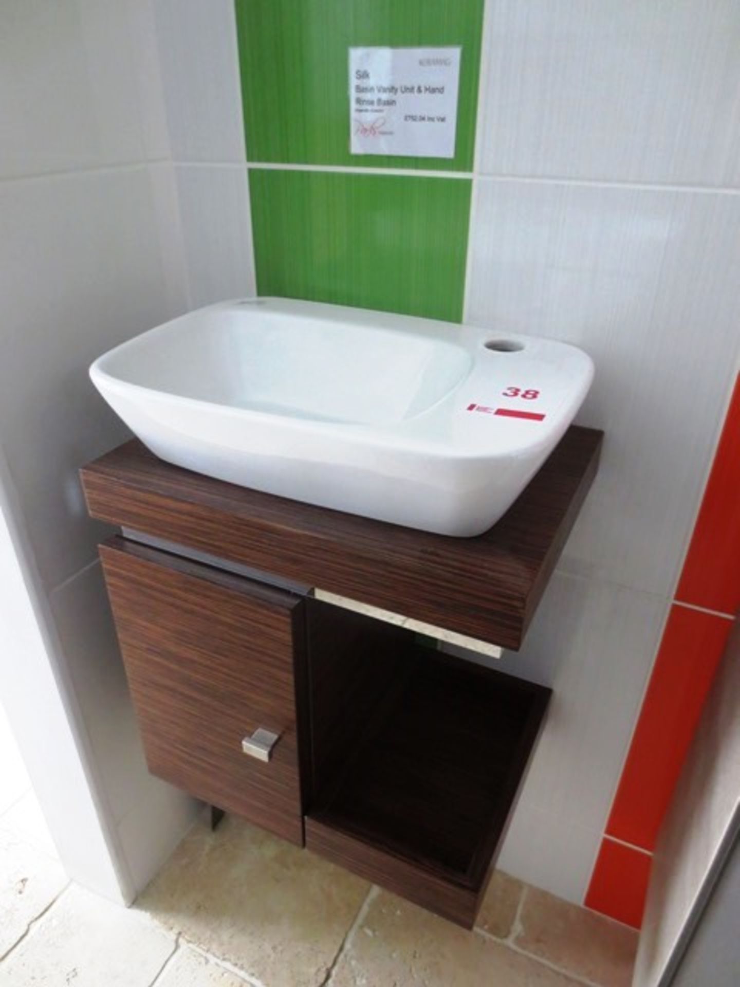 Keramag silk vanity unit and hand basin, approx 300 x 430mm, RRP £752.04 incl. VAT
