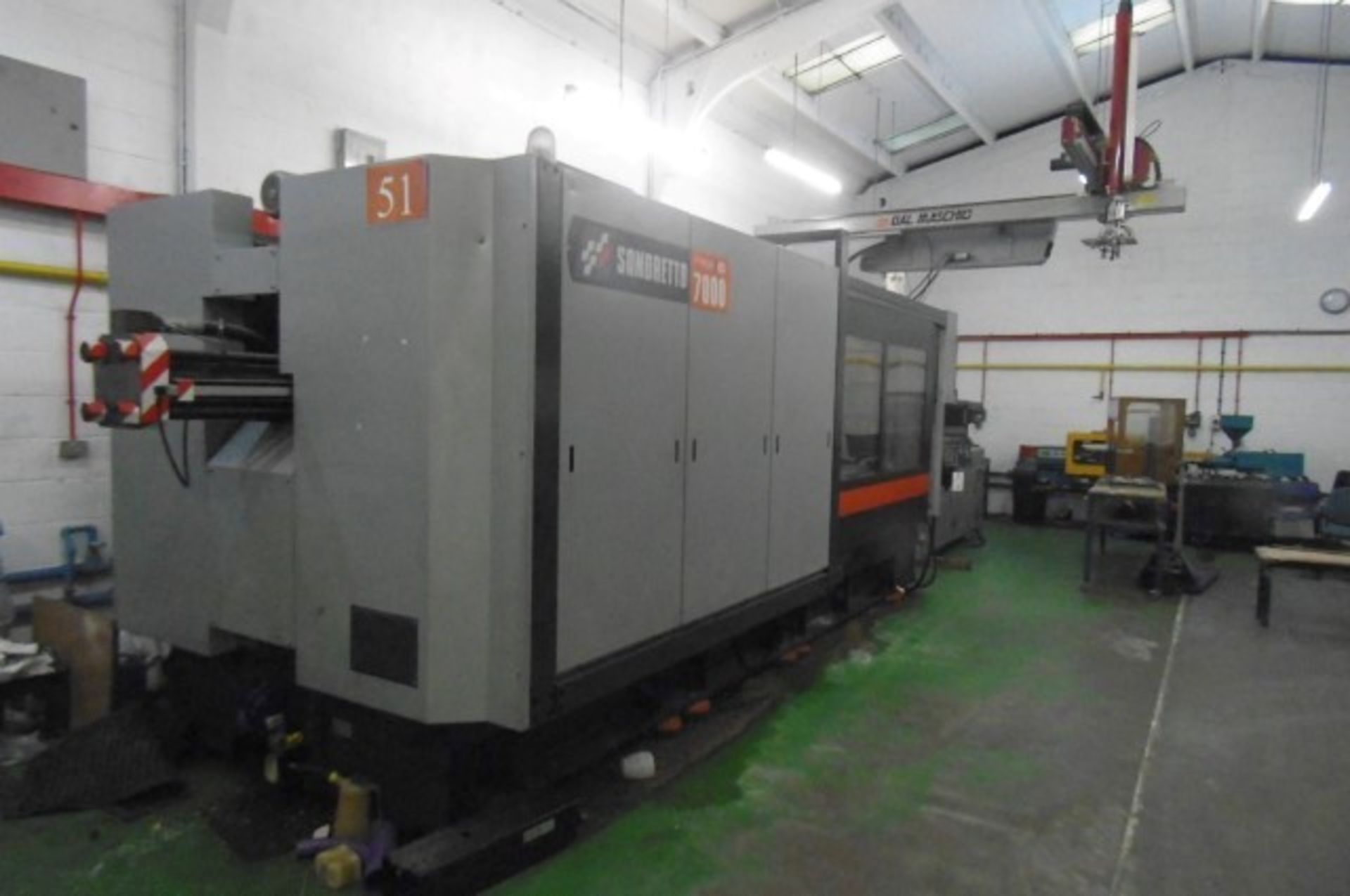 Sandretto 4170/700 Mega TES 7000 plastic injection moulding machine with Dal maschio 3 axis load