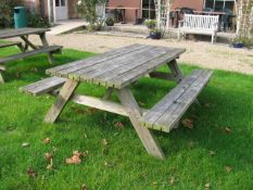 Wooden picnic bench