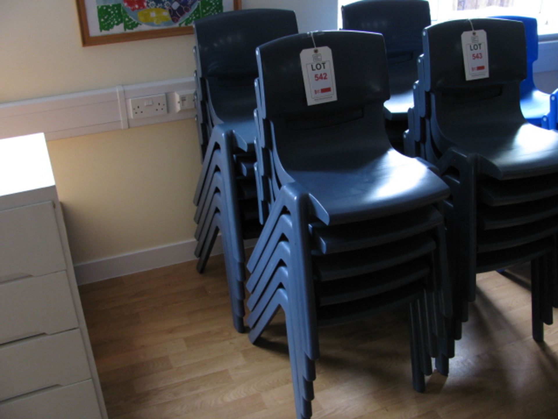Ten Sebel Postura dark blue plastic chairs