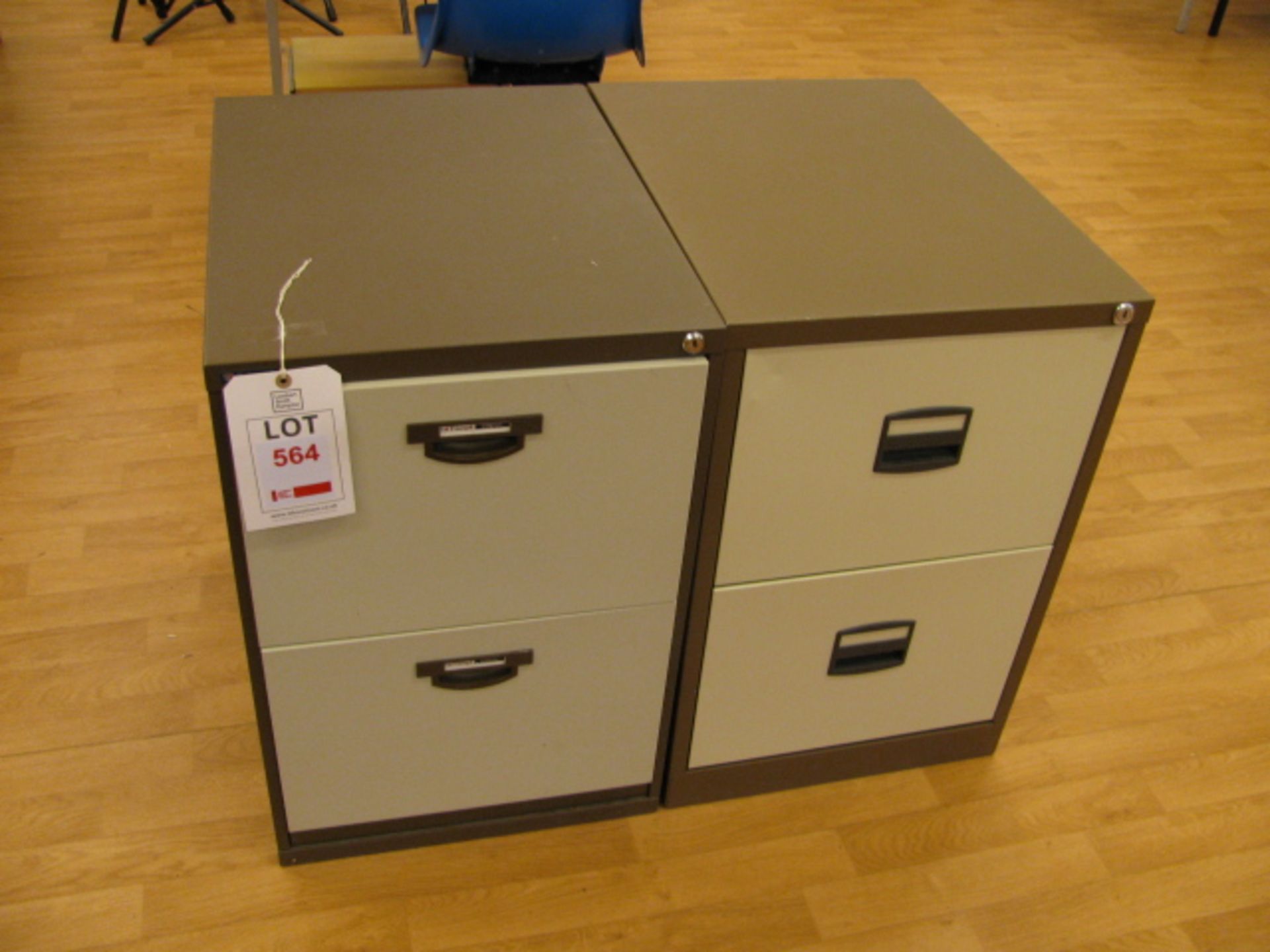 Two steel 2 drawer filing cabinets