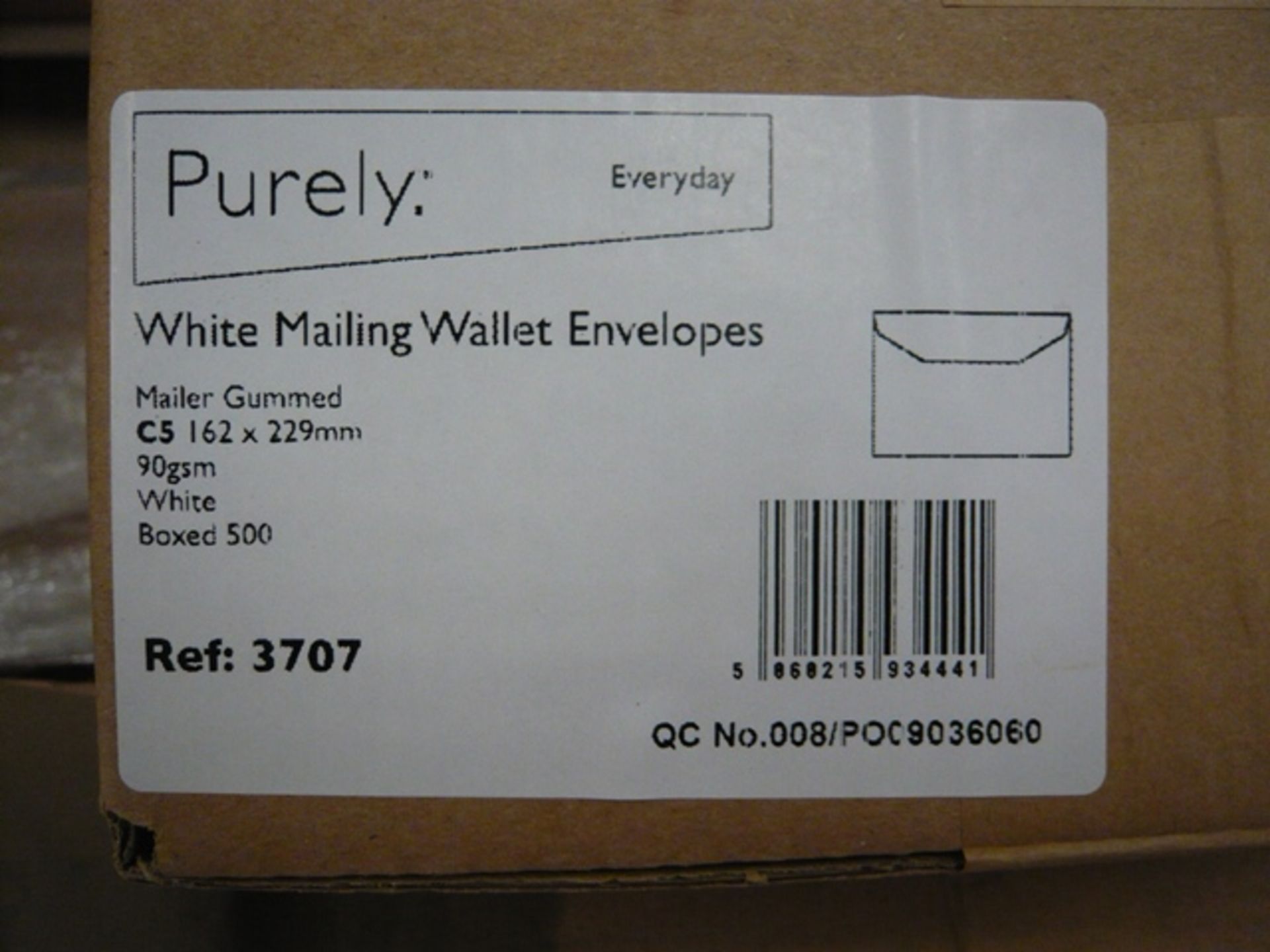 Pallet comprising 30 boxes of Purely C5 white mailing wallet envelopes (500 per box) - Image 2 of 2