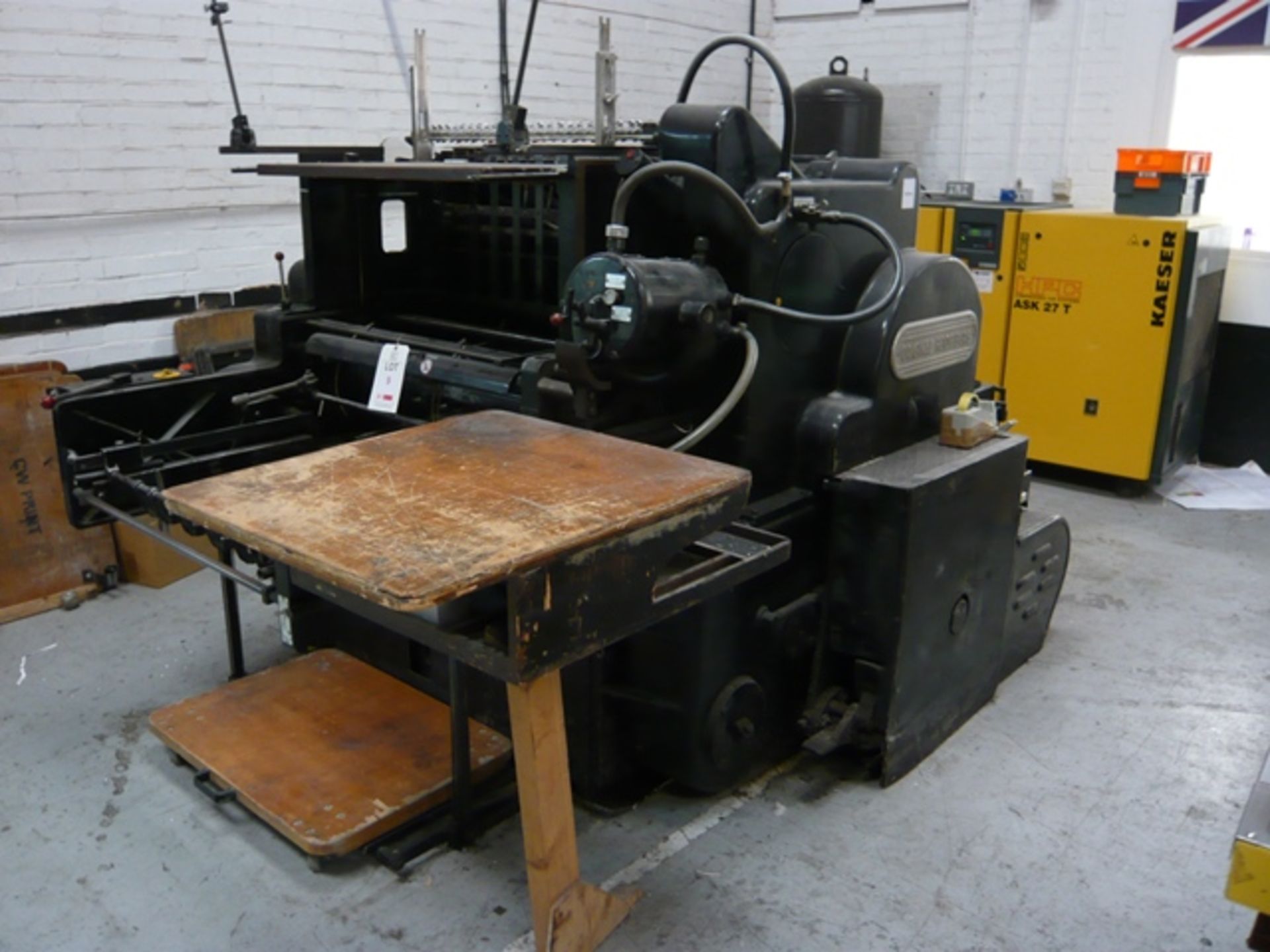 Original Heidelberg 22" x 30 1/4" letterpress cylinder printing machine No. SGBZ25972 converted - Image 2 of 3