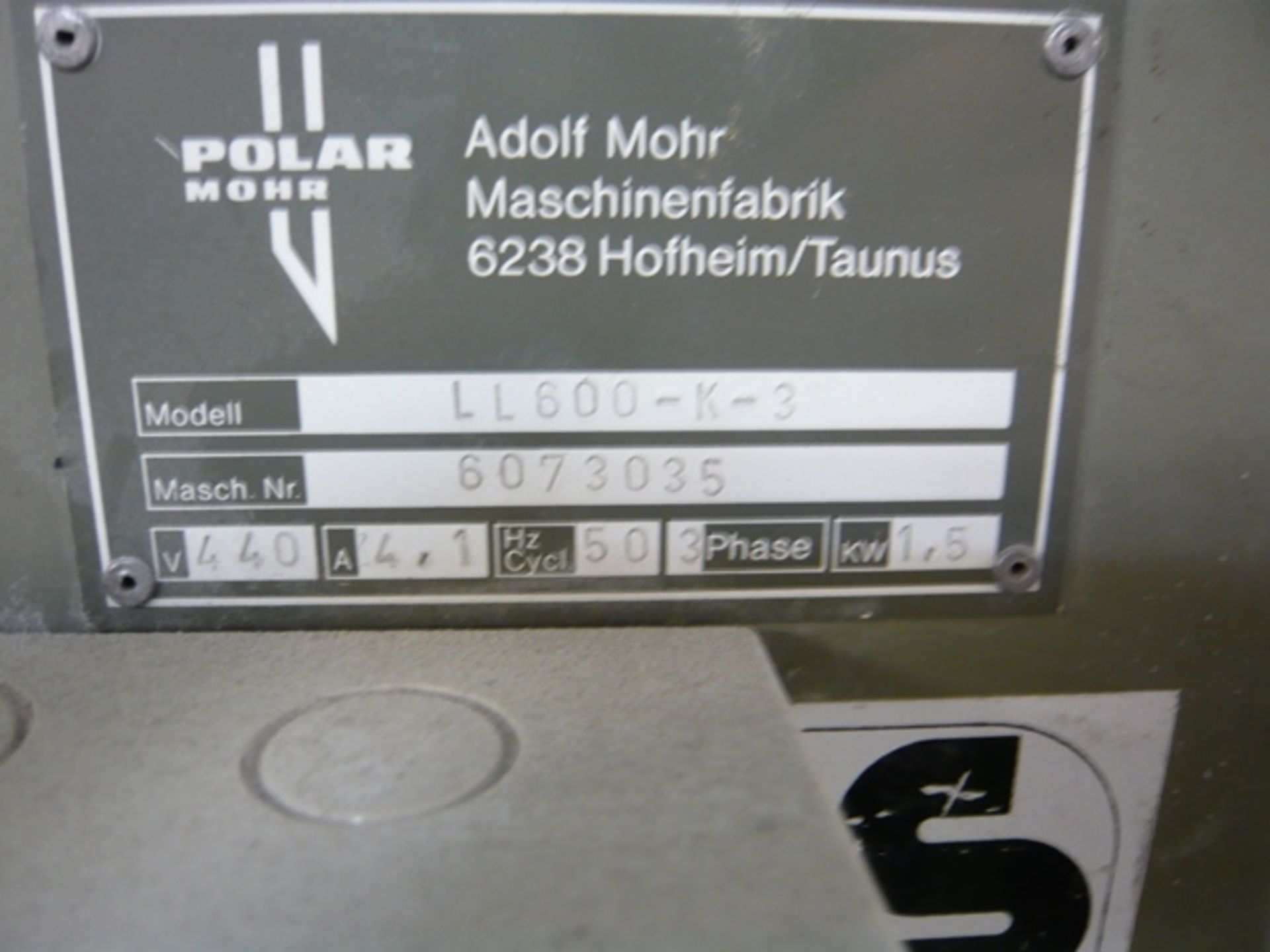 Polar Mohr LL600-K-3 pile hoist No. 6073035. NB: This item has no CE marking. The purchaser is - Image 3 of 3