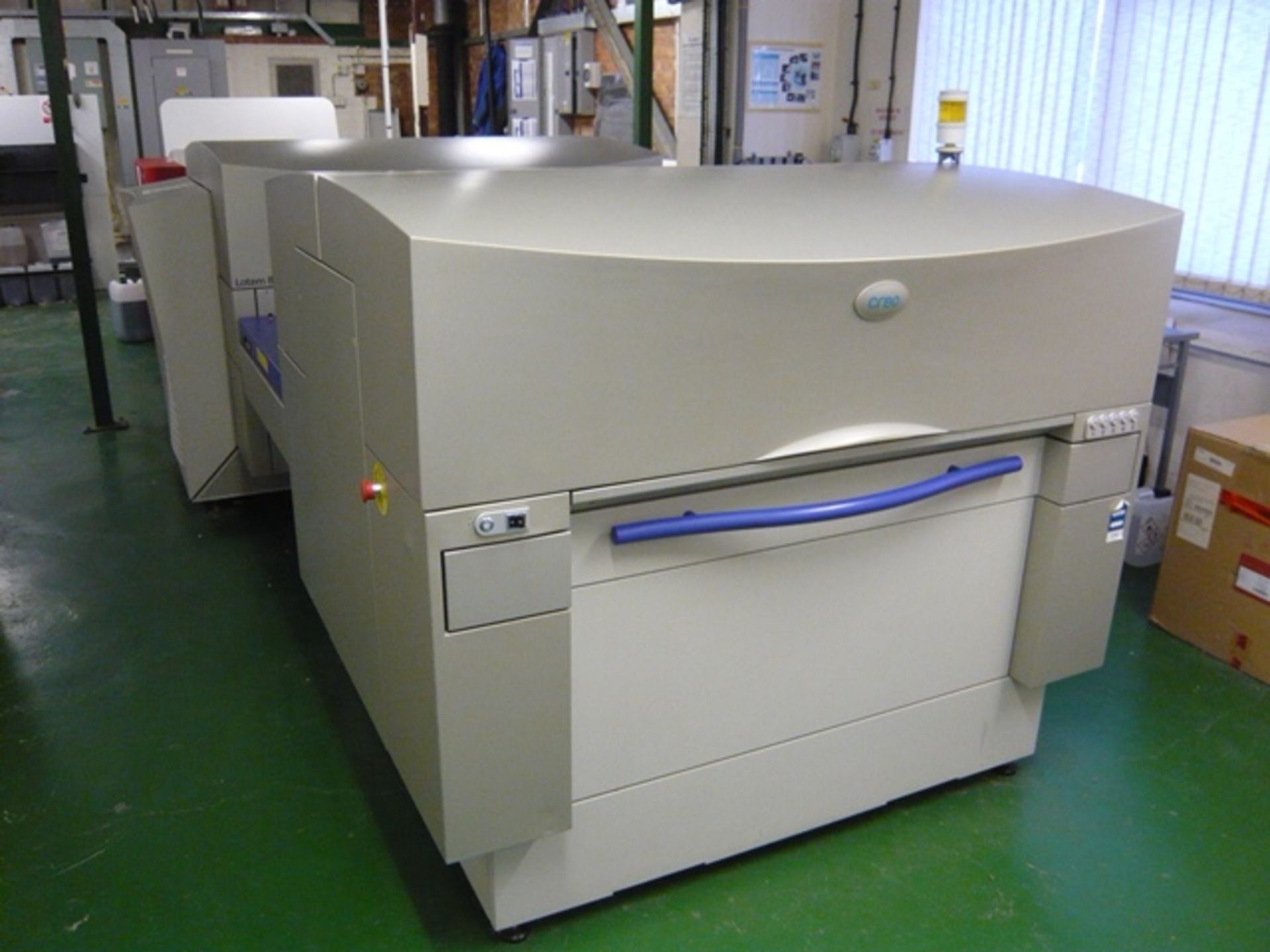 Creo Lotem II plate setter (2003) with Bridge from cassette feeder and RIP (Please note: Purchaser