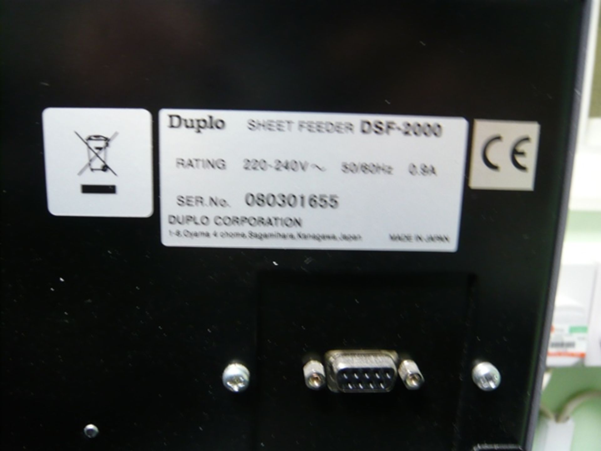 Duplo booklet maker comprising: DSF 2000 feeder No. 080301655, DBM 120 booklet maker, 120T - Image 3 of 7