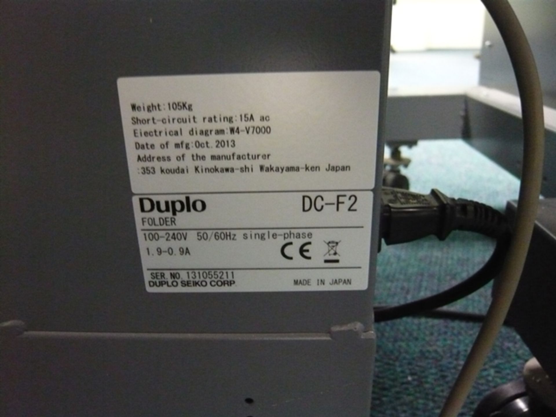Duplo finishing line comprising: Pile feeder, DC745 slitter creaser cutter, DC-F2 folder, Belt - Image 6 of 9