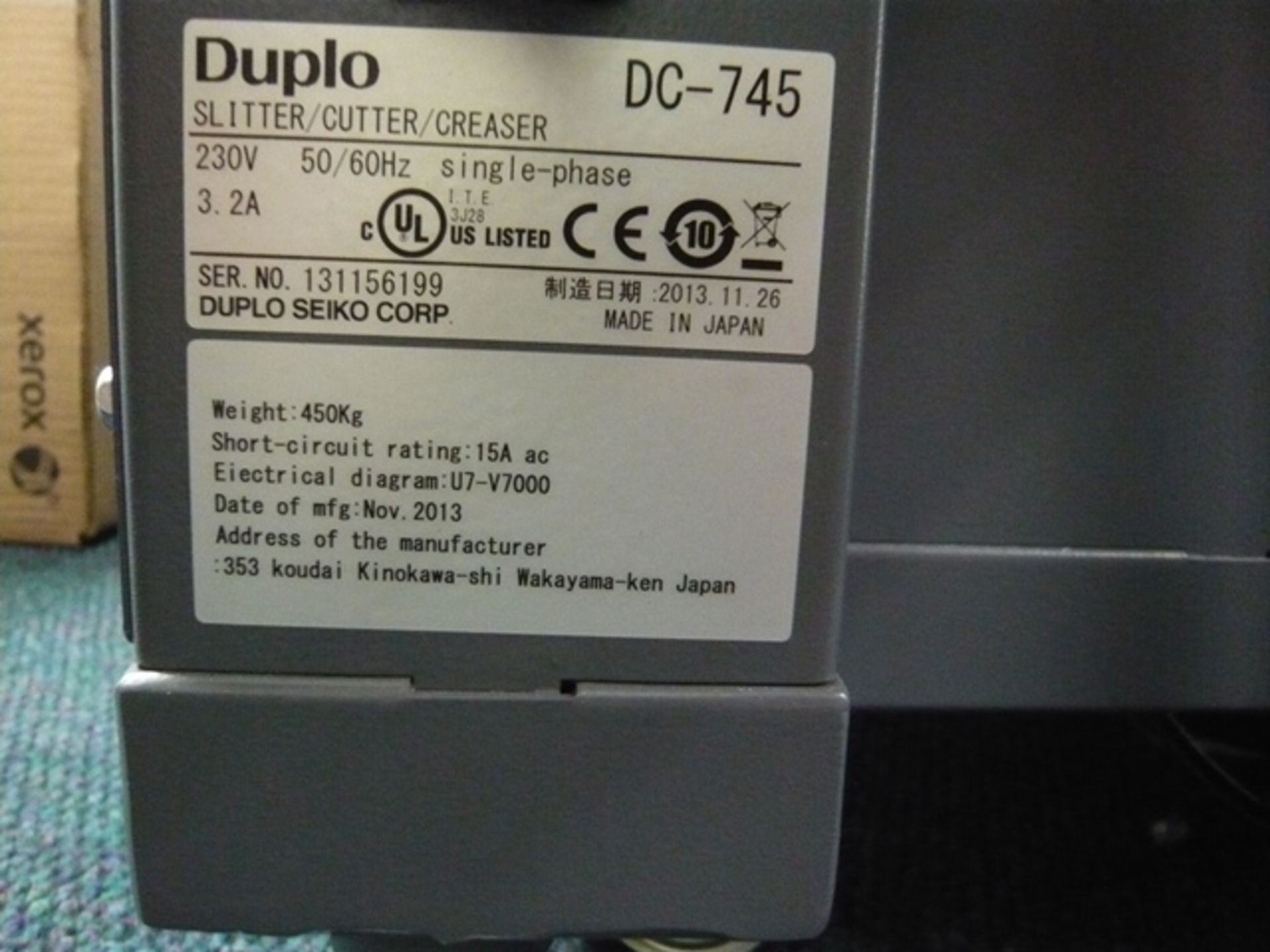 Duplo finishing line comprising: Pile feeder, DC745 slitter creaser cutter, DC-F2 folder, Belt - Image 8 of 9