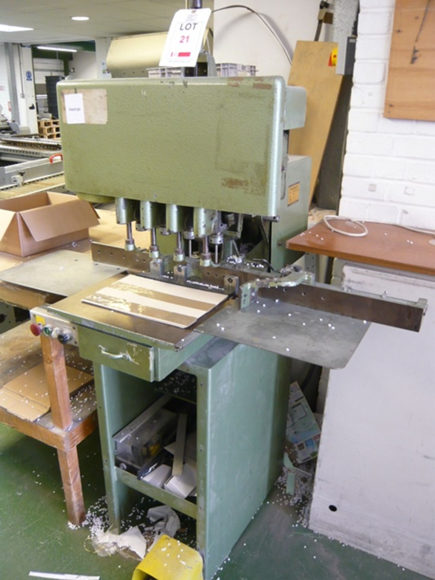 Stanley Press Equipment, 4 head paper drill press. NB: This item has no CE marking. The purchaser is - Image 2 of 3