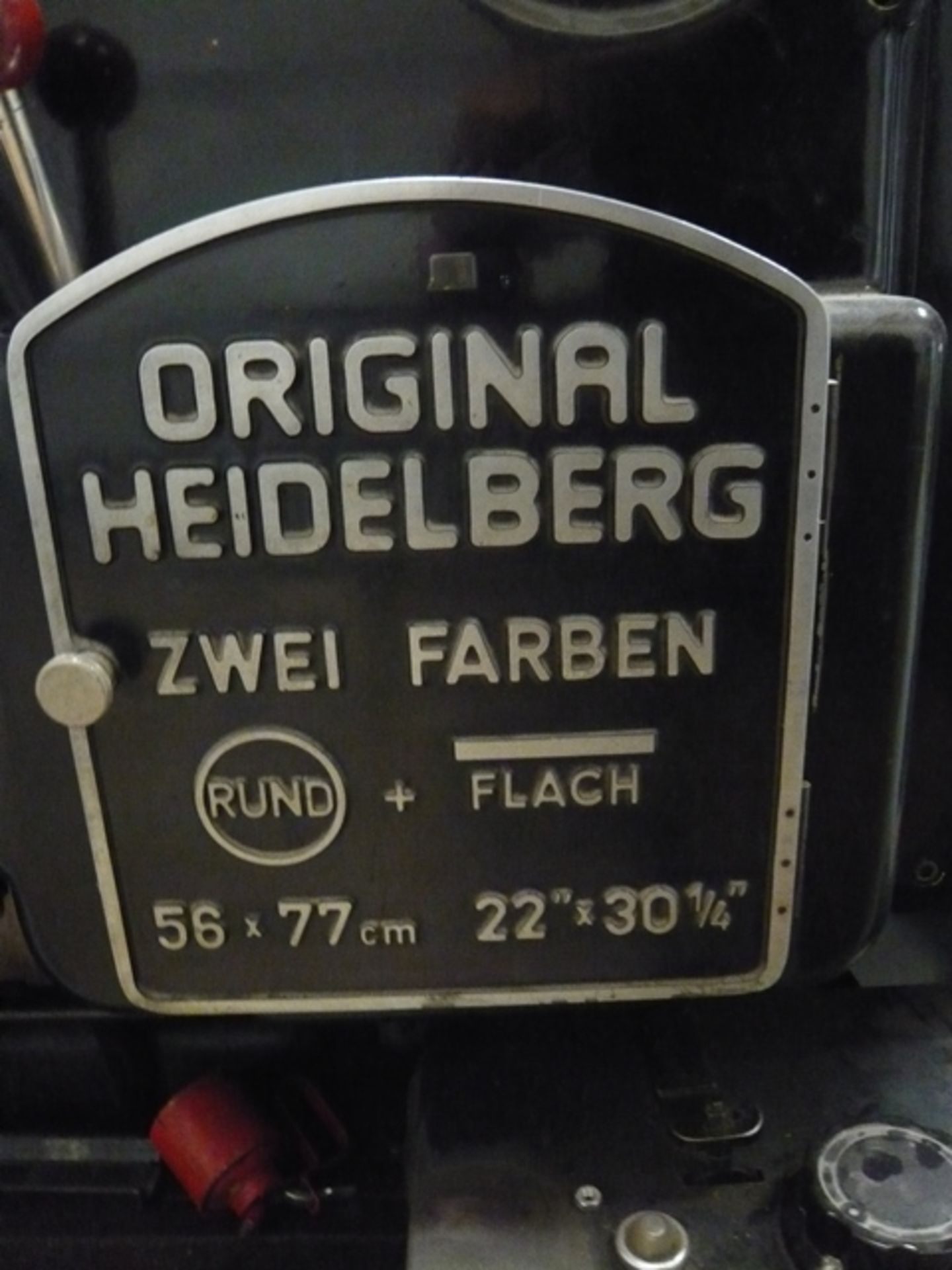 Original Heidelberg 22" x 30 1/4" letterpress cylinder printing machine No. SGBZ25972 converted - Image 3 of 3