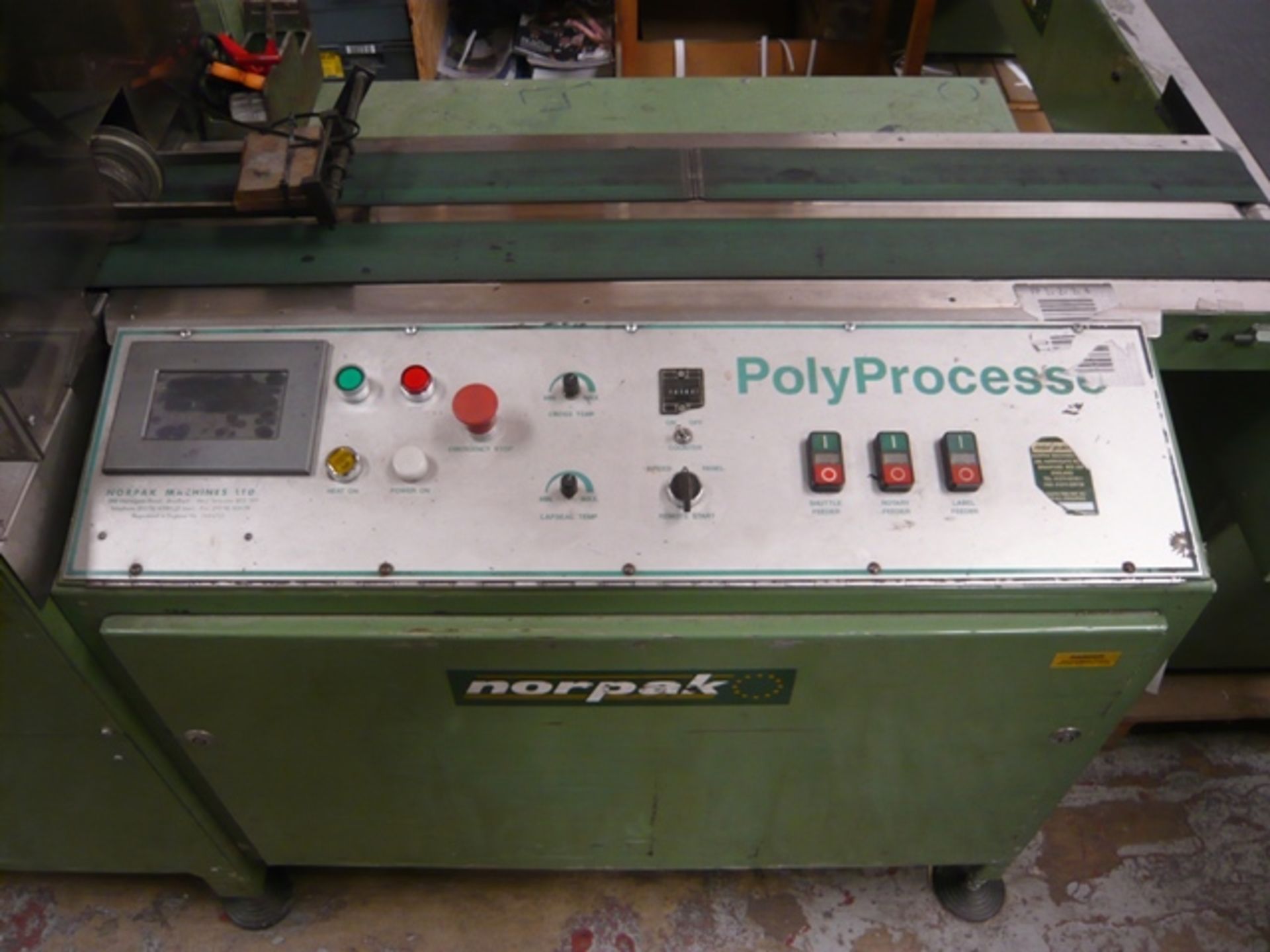 Norpak Polyprocessor mailing line with: 4 insert feeders, Envelope hopper feeder, Film unwind, - Image 2 of 6