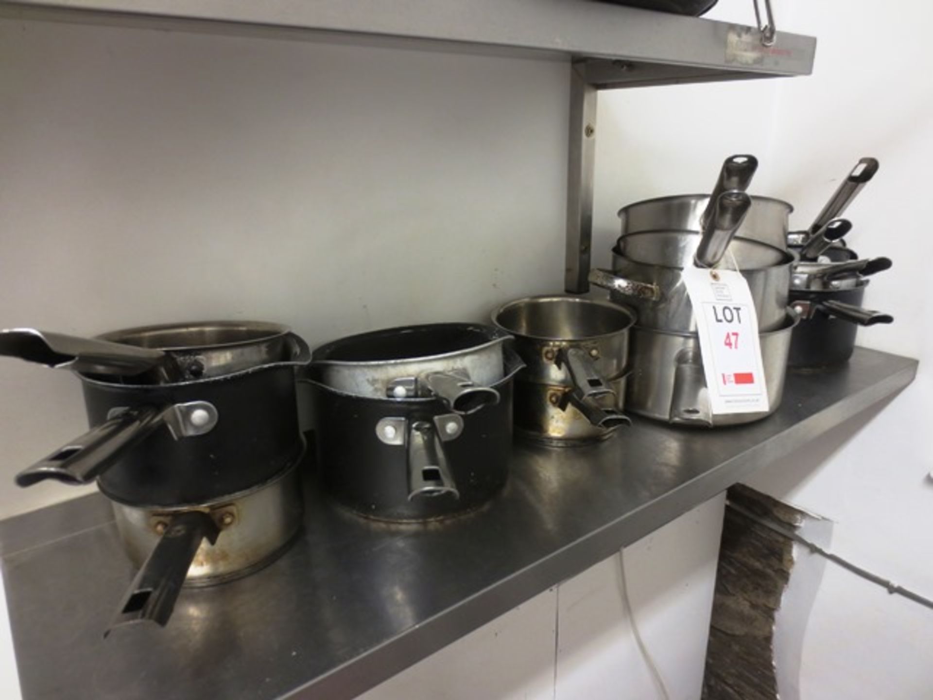 Assorted stainless steel/steel saucepans (as lotted - approx 15 in total)