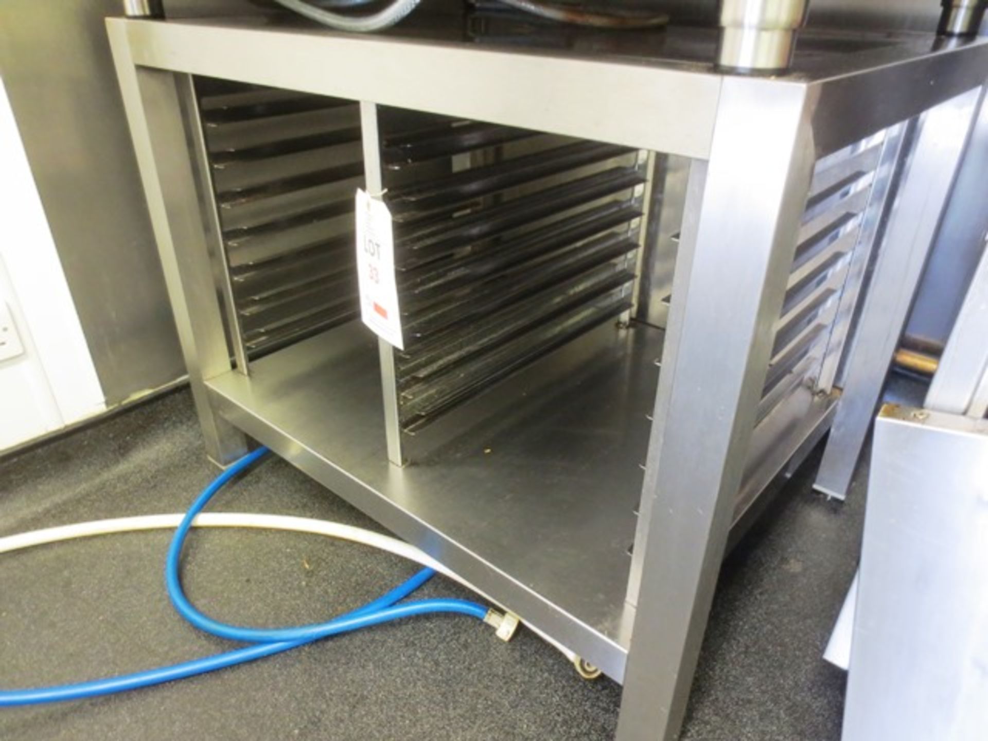 Stainless steel 14 tray capacity, under counter unit, approx dimensions: 860 x 660mm