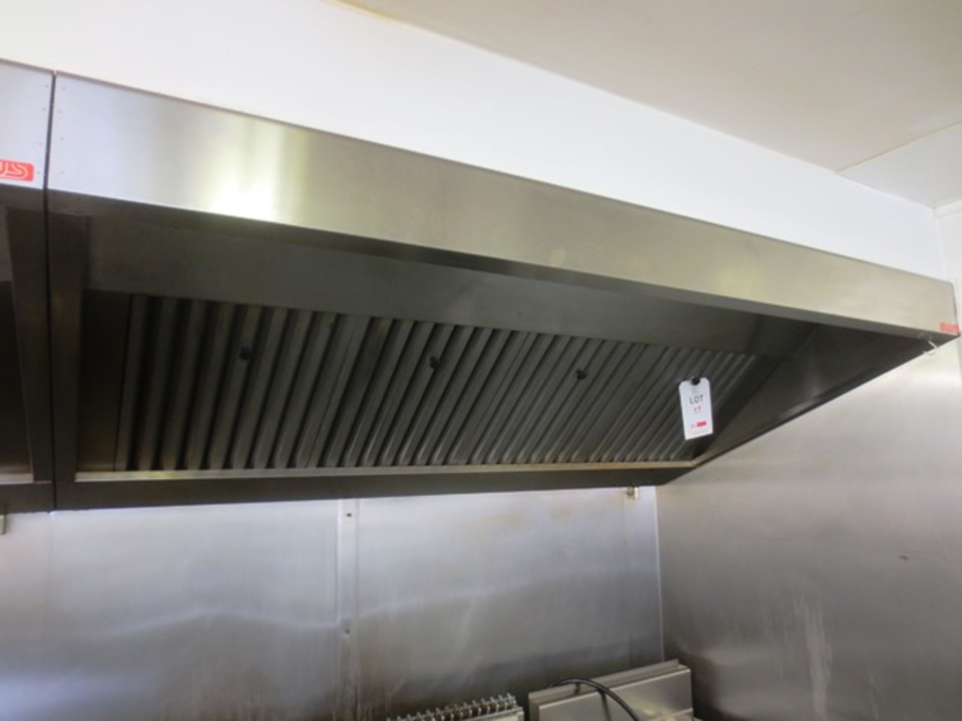 Lotus stainless steel extraction hood, approx dimensions: 1770mm width (Please note: Purchaser