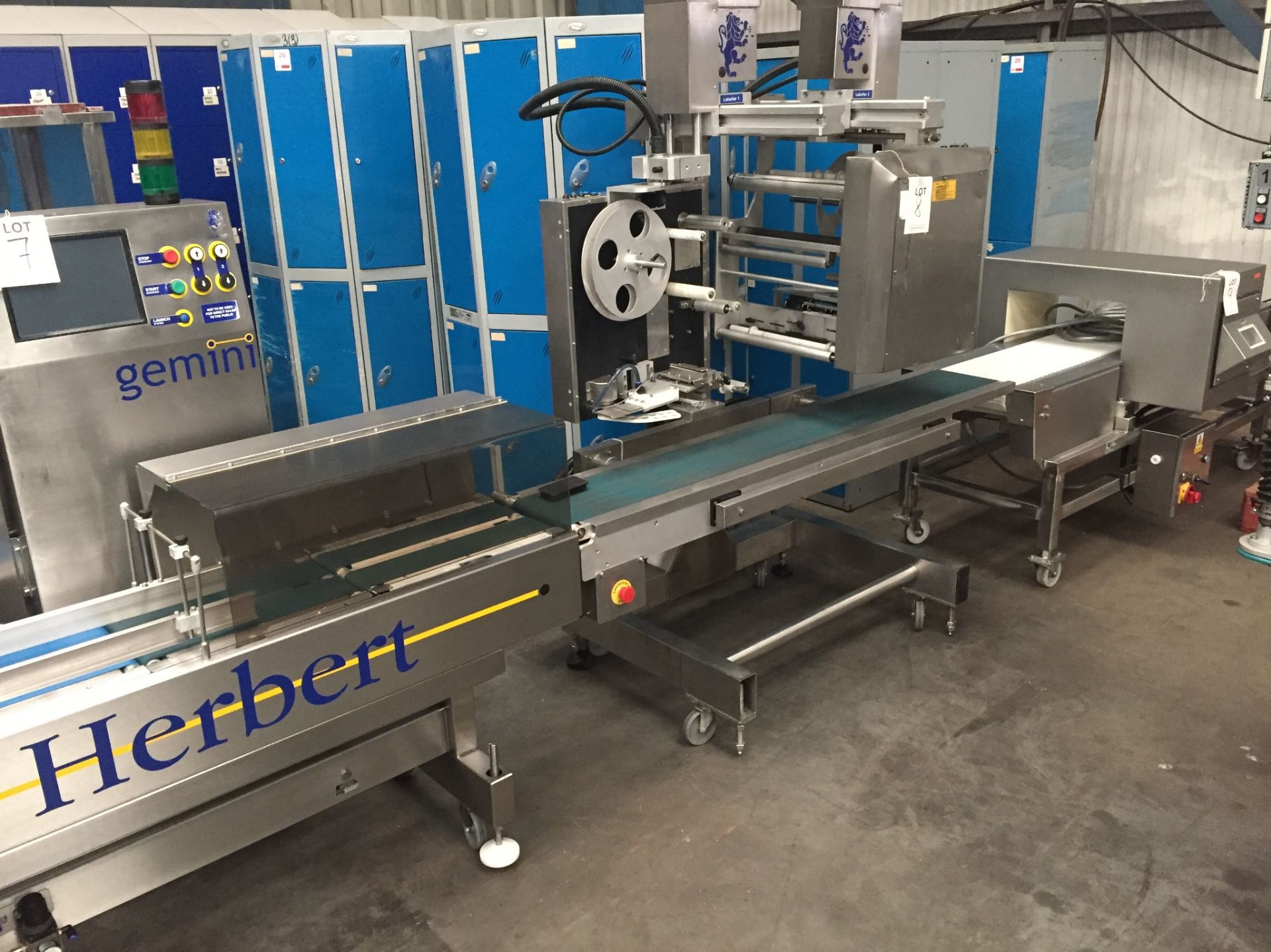 Herbert Gemini Checkweigher, year 2003, weighing 0,1 kg - 4 kg, 2 line unit, overall dimensions: - Image 3 of 6