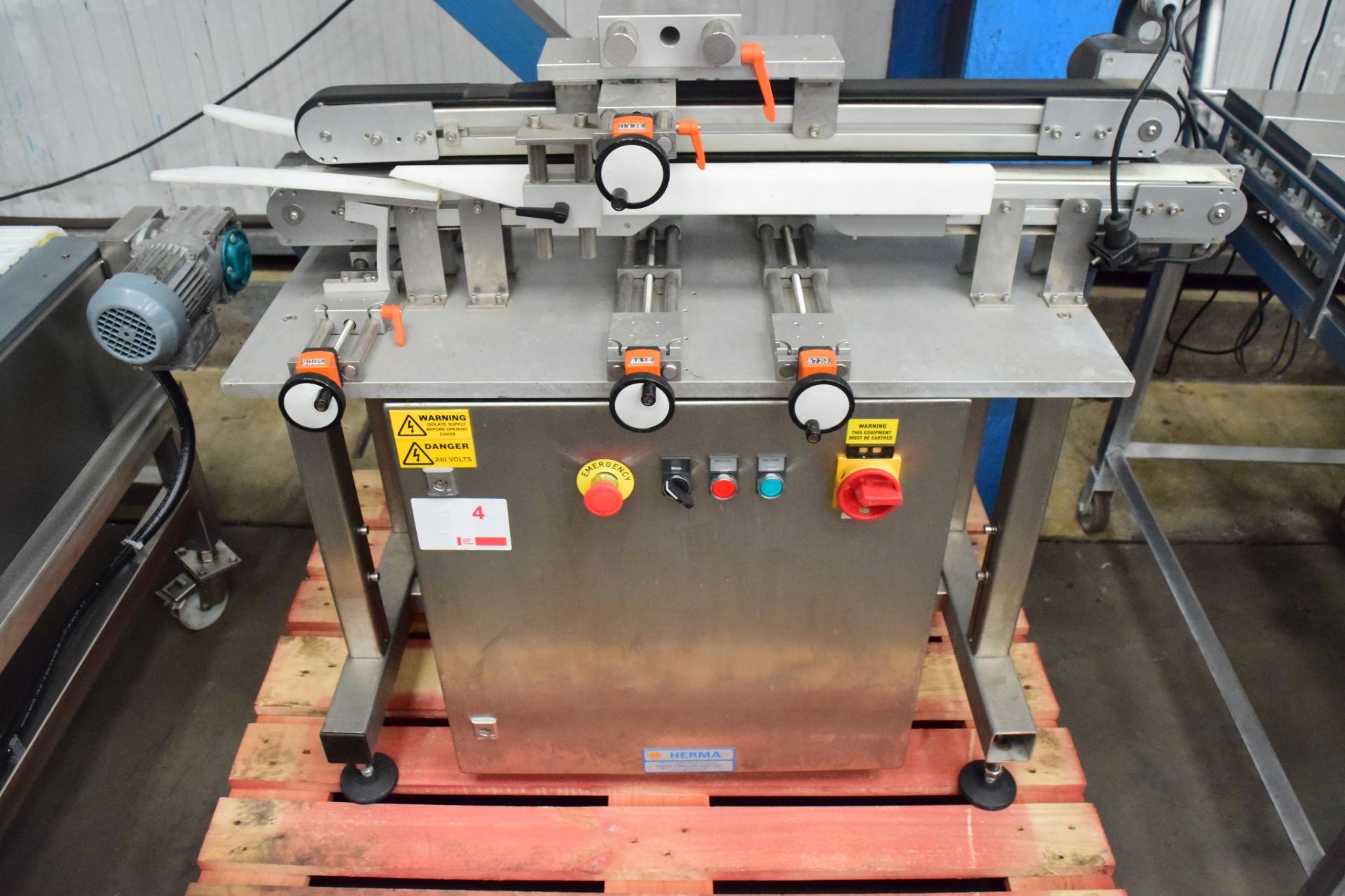 Herma TMP Ecowipe 2002, belt width 45mm, manual label wiping system, closer for D-series