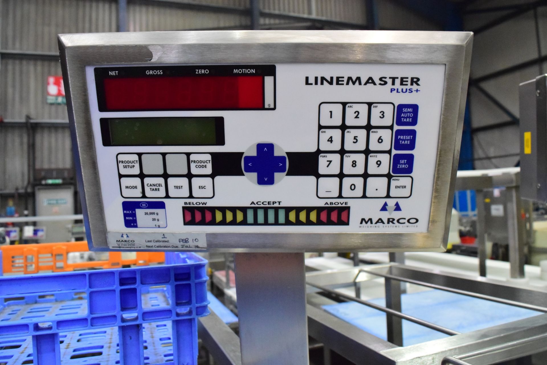 Ian Fellows Line Matser Plus +, Marco weighing system, weighing range 20 g - 20,000g , platform - Image 4 of 4