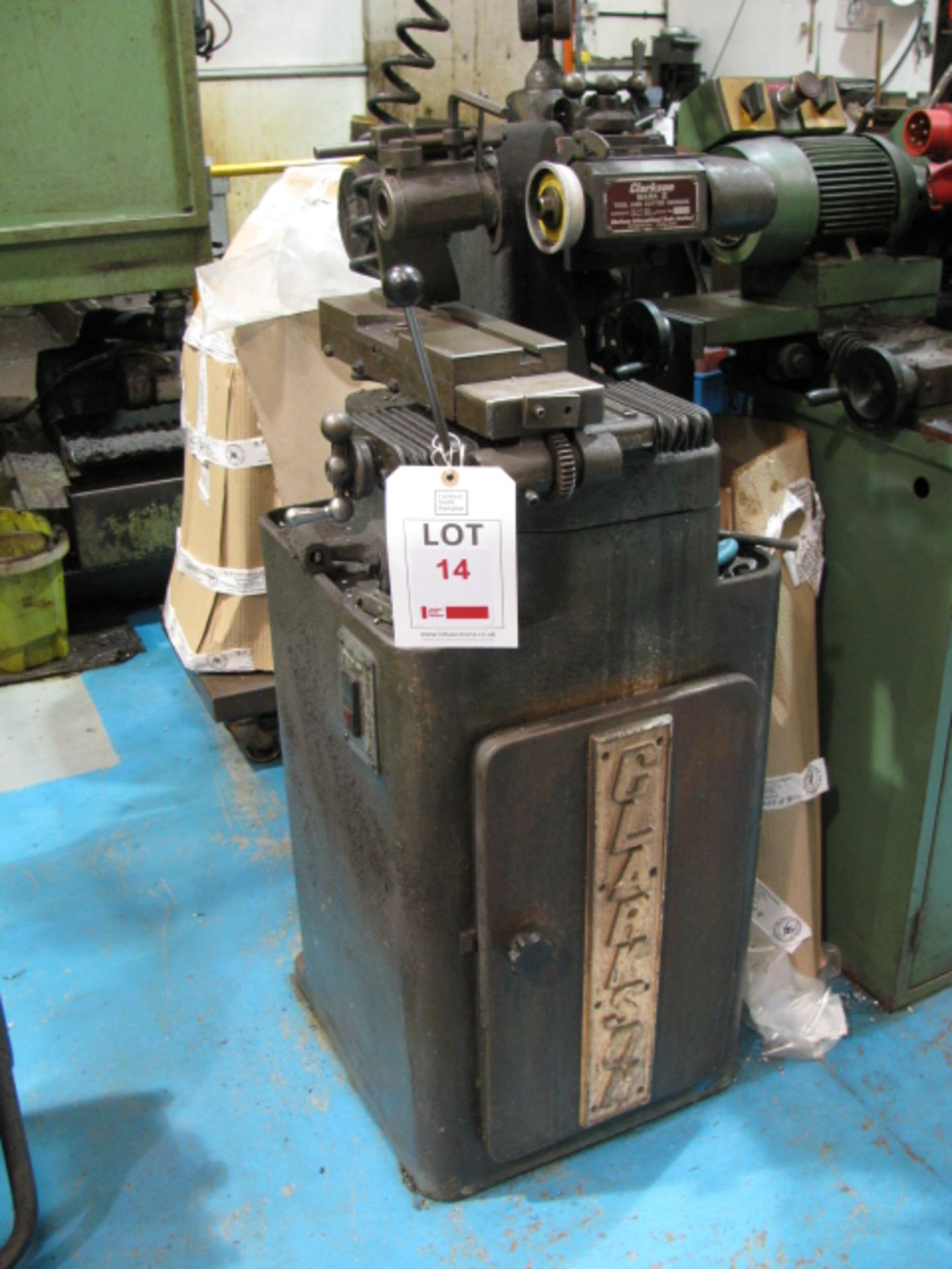 Clarkson Mark II tool and cutter grinder No. MT1201. NB: This item has no CE marking. The