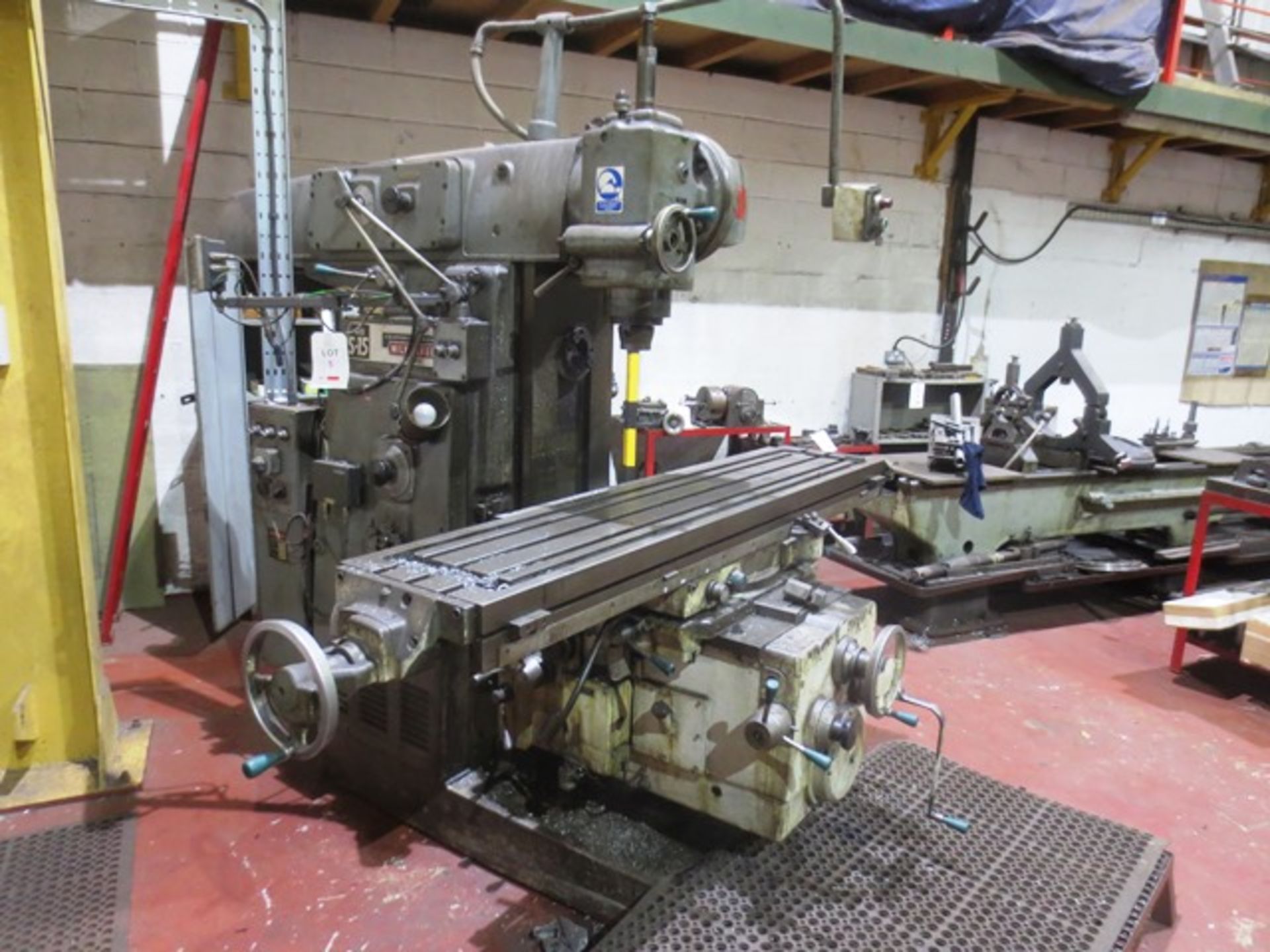 KTM 415 S-15 universal milling machine, serial no: 4155001, with twin swivel vertical head, power - Image 2 of 6