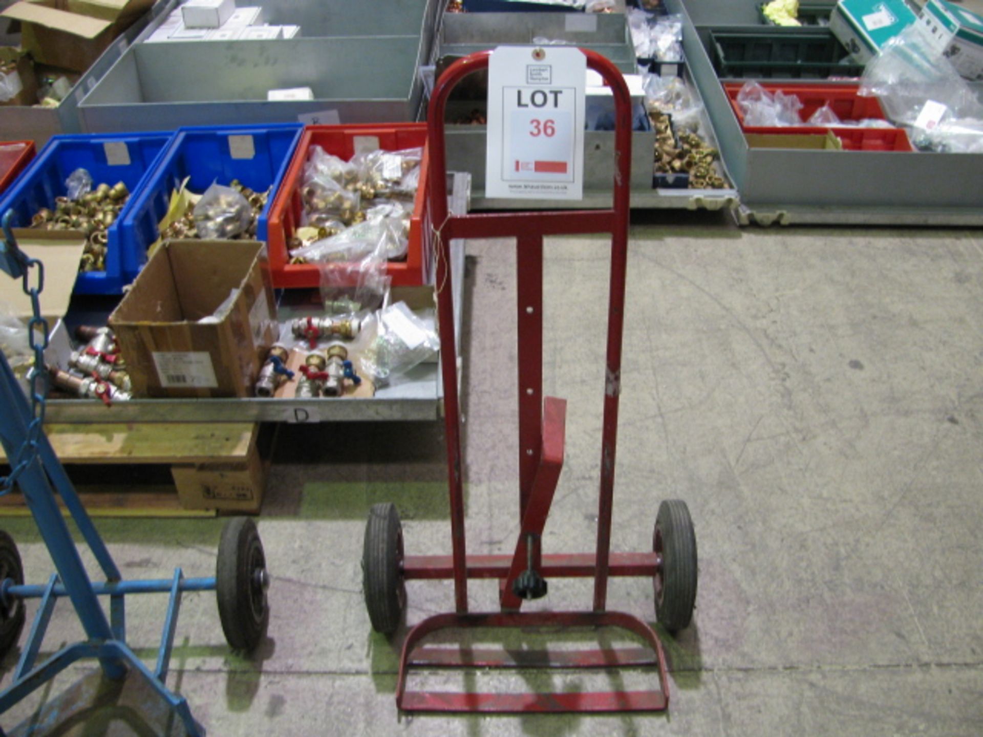 Steel framed fire extinguisher trolley