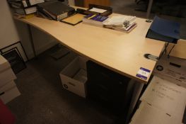 Herman Miller maple effect wave fronted Desk, 1800