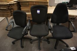 3 upholstered office Chairs, black