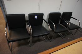 4 chrome and leather effect Meeting Chairs