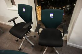 2 Orangebox X10 office Chairs, green/black