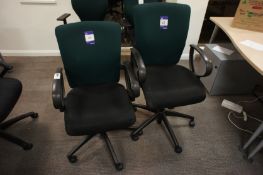 2 Orangebox office Chairs, green/black