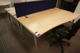 2 Herman Miller maple effect Desks, 1 x 1800mm x 1