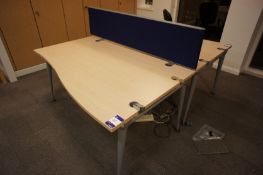 2 Herman Miller maple effect Desks, 1600mm x 1000m