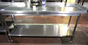 Stainless steel 2-tier Preparation Table, 1800mm x 600mm