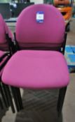 4 upholstered steel framed Reception/Meeting Chairs, fuchsia