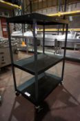 Luxor steel fabricated 3-tier mobile Trolley, 830mm x 520mm x 1250mm
