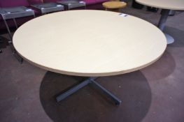 Light oak effect circular Meeting Table, 1200mm diameter