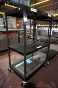 Luxor steel fabricated 3-tier mobile Trolley, 830mm x 520mm x 1250mm