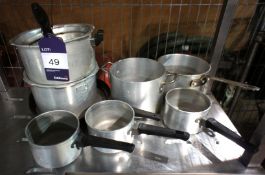 Quantity various aluminium Cookware