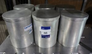 6 aluminium 9litre Storage Containers